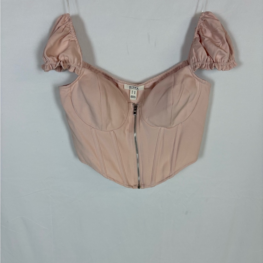Privy Blush Zippered Top